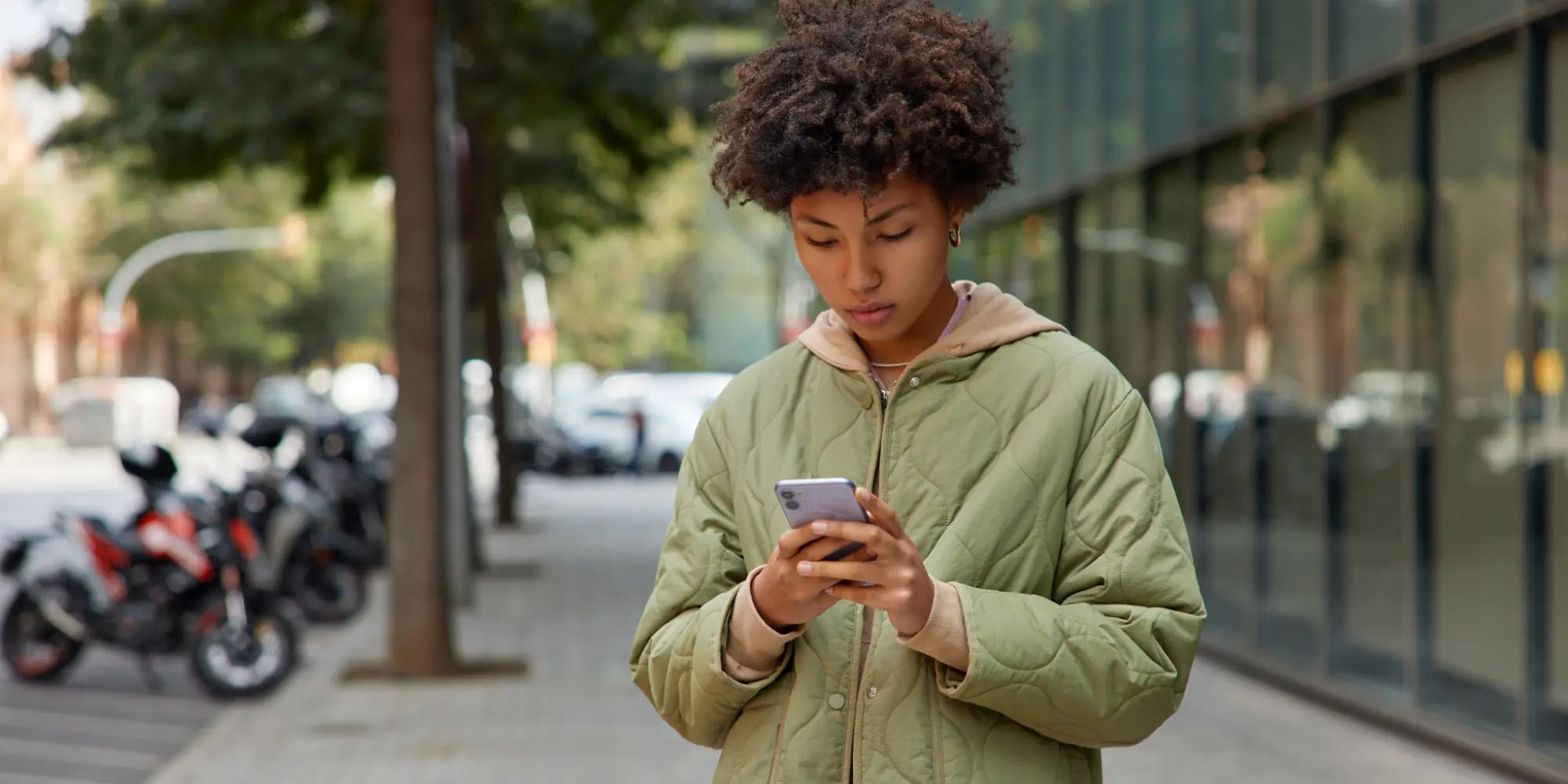 women looking at phone